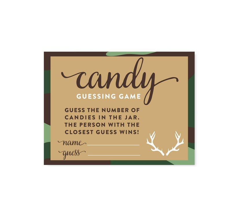 Woodland Camouflage Boy Baby Shower Games & Fun Activities-Set of 20-Andaz Press-Candy Guessing Game-