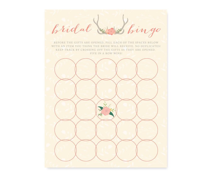 Woodland Deer Wedding Bridal Shower Game Cards-Set of 20-Andaz Press-What's In Your Purse?-