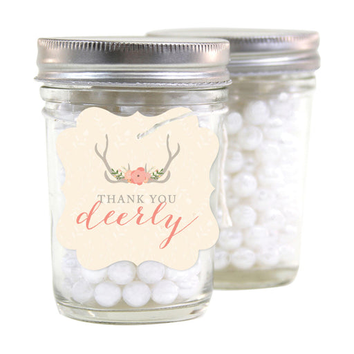 Woodland Deer Wedding Fancy Frame Gift Tags, Thank You Deerly-Set of 24-Andaz Press-