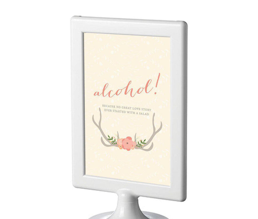 Woodland Deer Wedding Framed Party Signs-Set of 1-Andaz Press-Mr. & Mrs.-