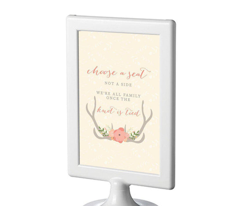 Woodland Deer Wedding Framed Party Signs-Set of 1-Andaz Press-Mr. & Mrs.-