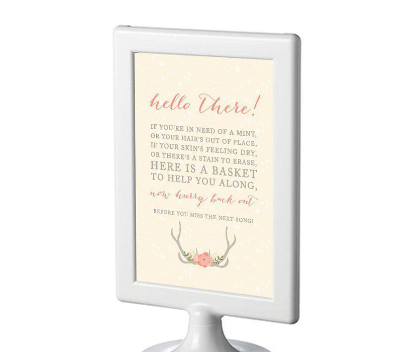 Woodland Deer Wedding Framed Party Signs-Set of 1-Andaz Press-Mr. & Mrs.-