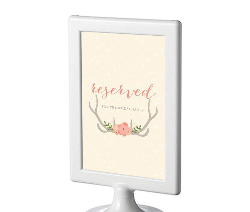 Woodland Deer Wedding Framed Party Signs-Set of 1-Andaz Press-Reserved For The Bridal Party-