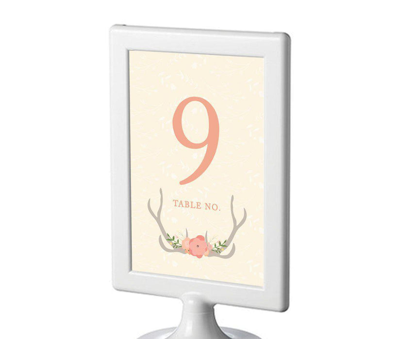Woodland Deer Wedding Framed Table Numbers-Set of 8-Andaz Press-1-8-
