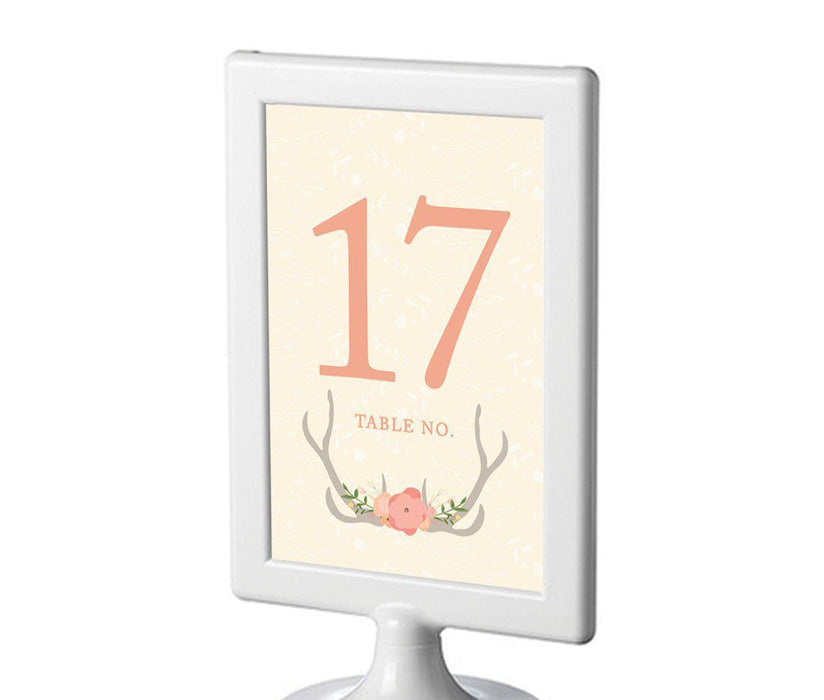 Woodland Deer Wedding Framed Table Numbers-Set of 8-Andaz Press-1-8-