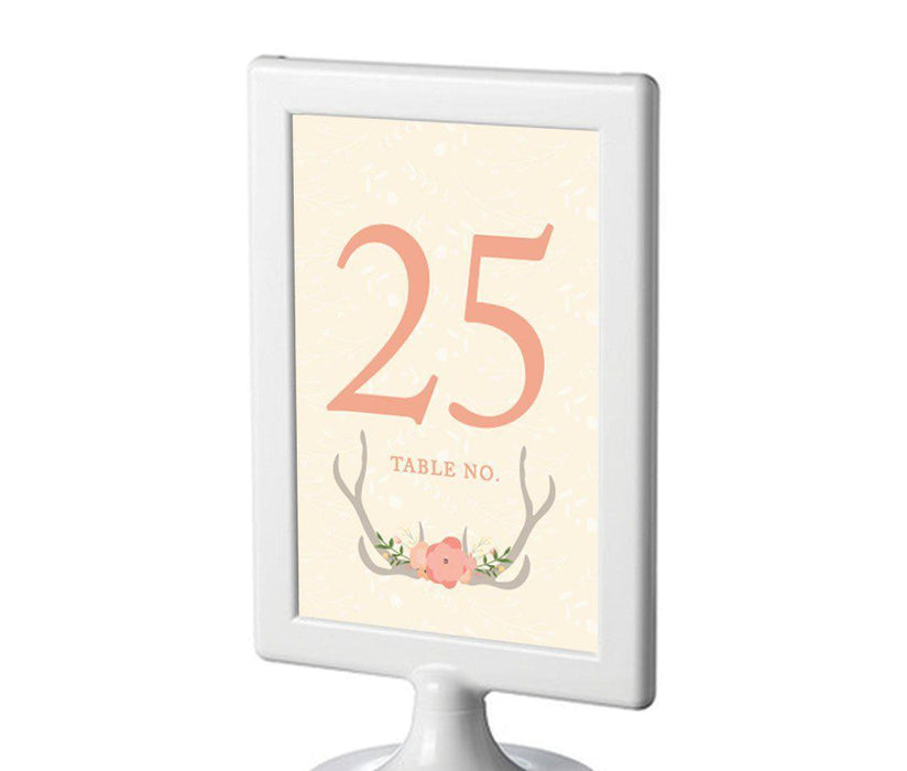 Woodland Deer Wedding Framed Table Numbers-Set of 8-Andaz Press-1-8-