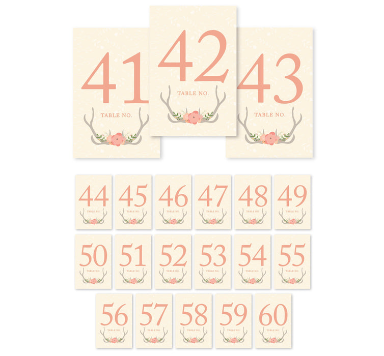 Woodland Deer Wedding Table Numbers-Set of 20-Andaz Press-1-20-