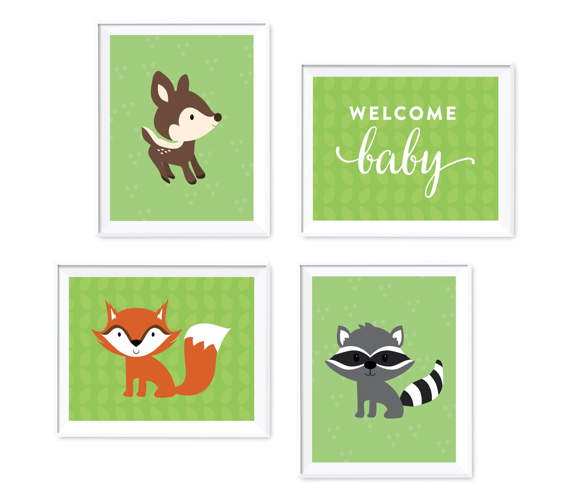 Woodland Forest Baby Shower Party Signs & Graphic Decorations-Set of 4-Andaz Press-