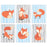 Woodland Fox Theme Nursery Room Hanging Wall Art-Set of 6-Andaz Press-Fox Graphics Gray Blue Trees-