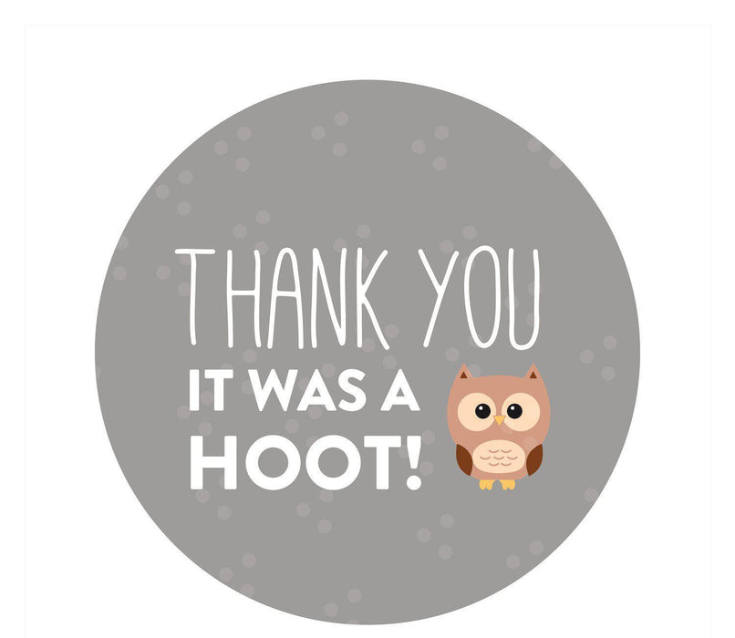 Woodland Friends Birthday Circle Gift Labels-Set of 40-Andaz Press-Thank You It Was A Hoot!-