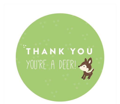 Woodland Friends Birthday Thank You Circle Favor Gift Tags-Set of 24-Andaz Press-It Was A Hoot!-