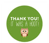 Woodland Friends Birthday Thank You Circle Favor Gift Tags-Set of 24-Andaz Press-It Was A Hoot!-