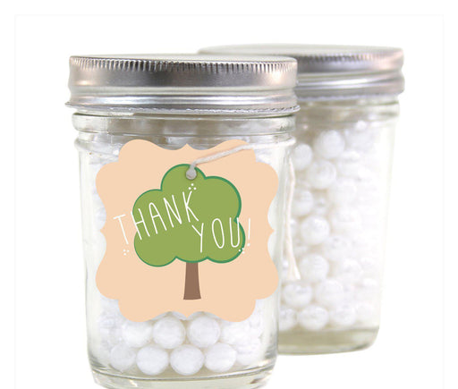 Woodland Friends Birthday Thank You Tree Fancy Square Gift Tags-Set of 24-Andaz Press-