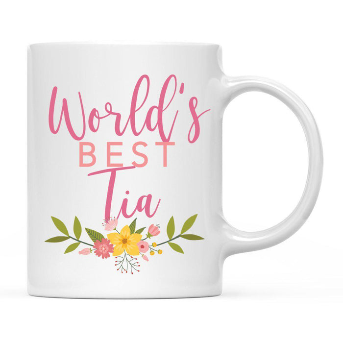 World's Best Pink Floral Design Ceramic Coffee Mug-Set of 1-Andaz Press-Auntie-
