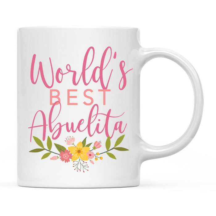 World's Best Pink Floral Design Ceramic Coffee Mug-Set of 1-Andaz Press-Abuelita-
