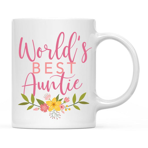 World's Best Pink Floral Design Ceramic Coffee Mug-Set of 1-Andaz Press-Auntie-