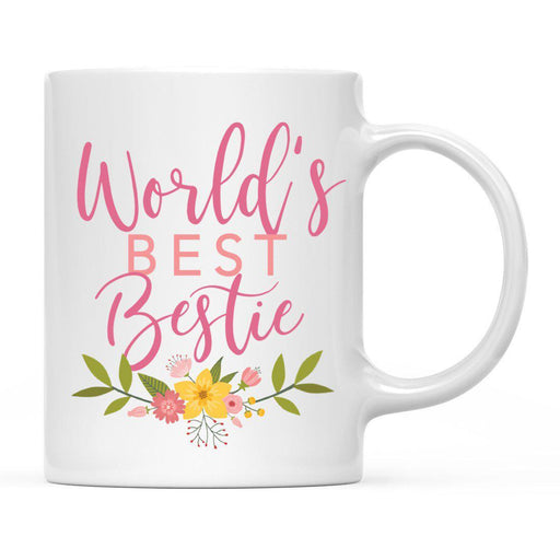 World's Best Pink Floral Design Ceramic Coffee Mug-Set of 1-Andaz Press-Bestie-