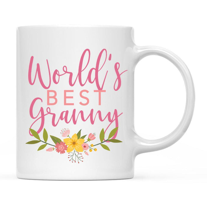 World's Best Pink Floral Design Ceramic Coffee Mug-Set of 1-Andaz Press-Granny-