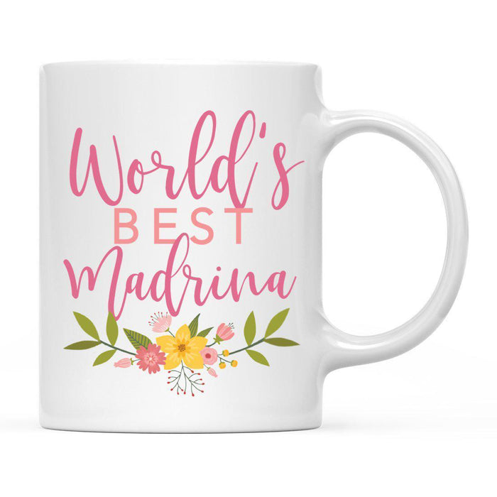 World's Best Pink Floral Design Ceramic Coffee Mug-Set of 1-Andaz Press-Madrina-