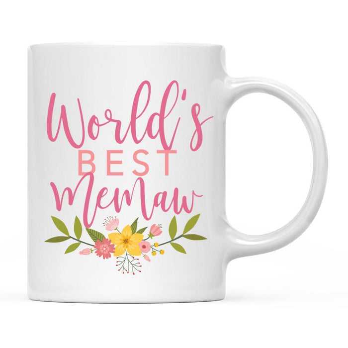World's Best Pink Floral Design Ceramic Coffee Mug-Set of 1-Andaz Press-Memaw-