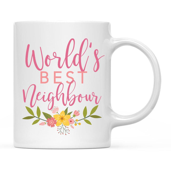 World's Best Pink Floral Design Ceramic Coffee Mug-Set of 1-Andaz Press-Neighbor-