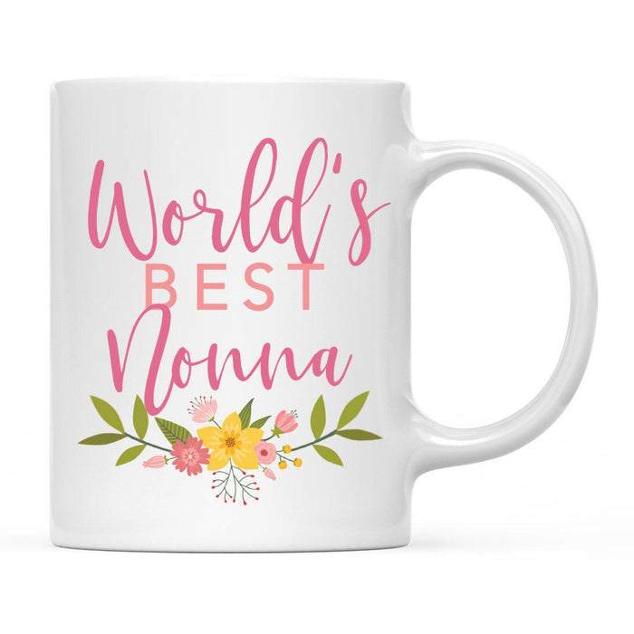 World's Best Pink Floral Design Ceramic Coffee Mug-Set of 1-Andaz Press-Nonna-