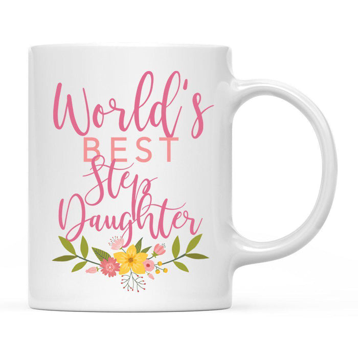 World's Best Pink Floral Design Ceramic Coffee Mug-Set of 1-Andaz Press-Step Daughter-