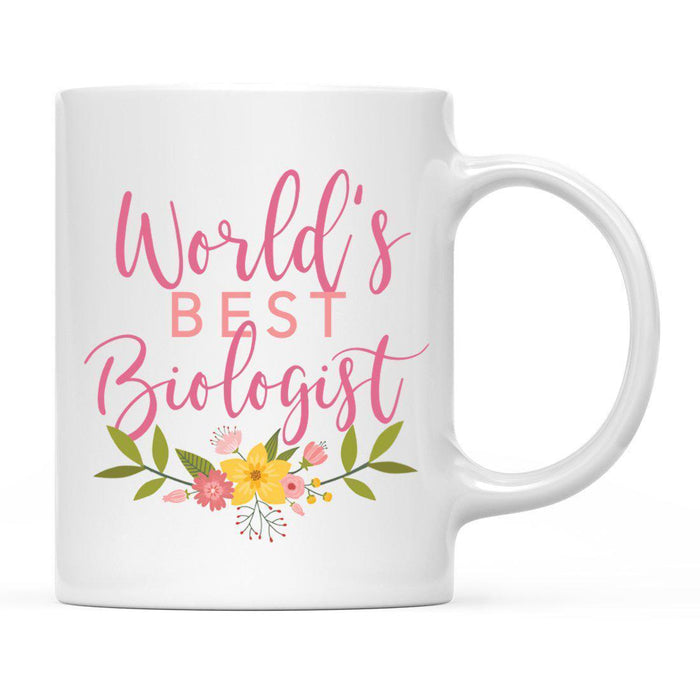 World's Best Profession, Pink Floral Design Ceramic Coffee Mug Collection 1-Set of 1-Andaz Press-Account Executive-