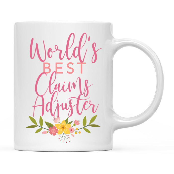 World's Best Profession, Pink Floral Design Ceramic Coffee Mug Collection 1-Set of 1-Andaz Press-Account Executive-