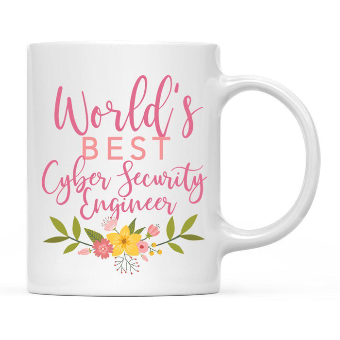 World's Best Profession, Pink Floral Design Ceramic Coffee Mug Collection 2-Set of 1-Andaz Press-Compliance Officer-