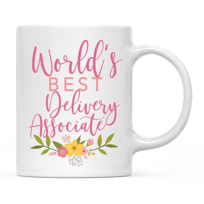 World's Best Profession, Pink Floral Design Ceramic Coffee Mug Collection 2-Set of 1-Andaz Press-Compliance Officer-