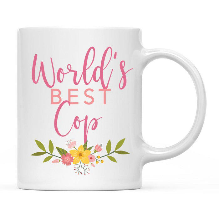 World's Best Profession, Pink Floral Design Ceramic Coffee Mug Collection 2-Set of 1-Andaz Press-Compliance Officer-