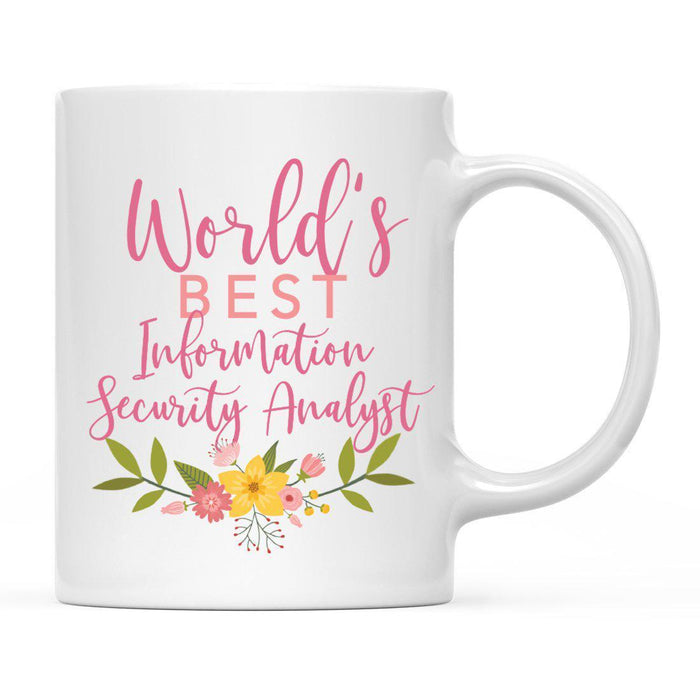 World's Best Profession, Pink Floral Design Ceramic Coffee Mug Collection 2-Set of 1-Andaz Press-Compliance Officer-