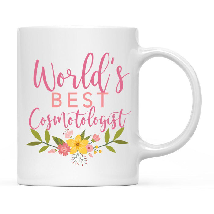 World's Best Profession, Pink Floral Design Ceramic Coffee Mug Collection 2-Set of 1-Andaz Press-Compliance Officer-