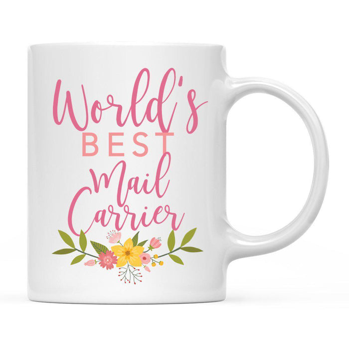 World's Best Profession, Pink Floral Design Ceramic Coffee Mug Collection 3-Set of 1-Andaz Press-Journalist-