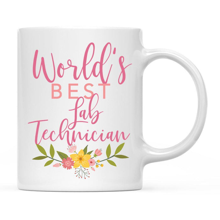 World's Best Profession, Pink Floral Design Ceramic Coffee Mug Collection 3-Set of 1-Andaz Press-Journalist-