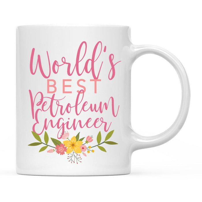 World's Best Profession, Pink Floral Design Ceramic Coffee Mug Collection 3-Set of 1-Andaz Press-Journalist-