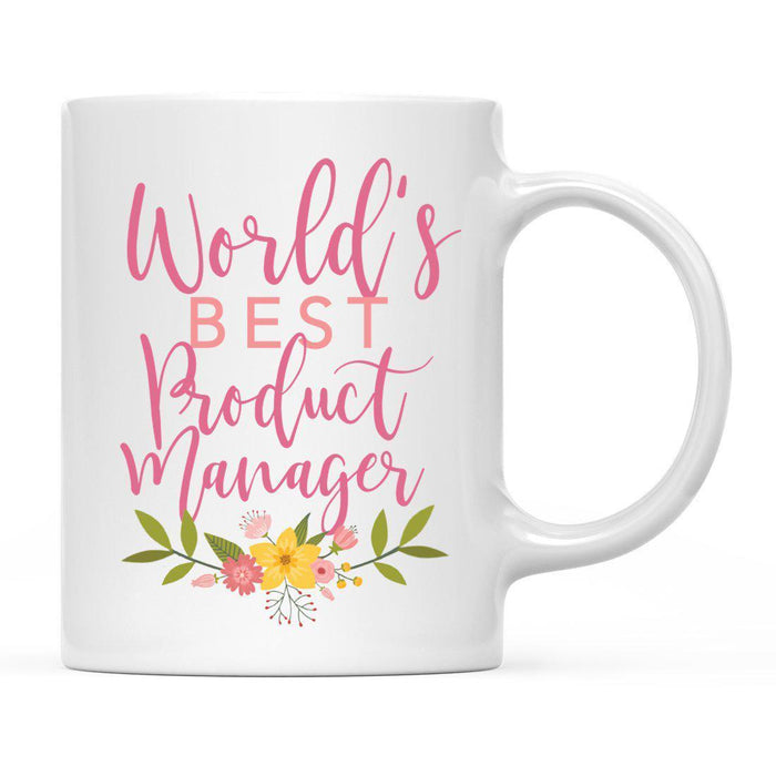 World's Best Profession, Pink Floral Design Ceramic Coffee Mug Collection 4-Set of 1-Andaz Press-Product Manager-