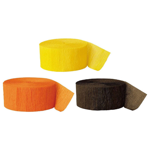 Yellow, Orange, Brown Crepe Paper Streamer Hanging Decorative Kit-Set of 3-Andaz Press-