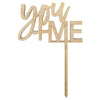 You + Me Laser Cut Wood Cake Topper-Set of 1-Andaz Press-Natural-