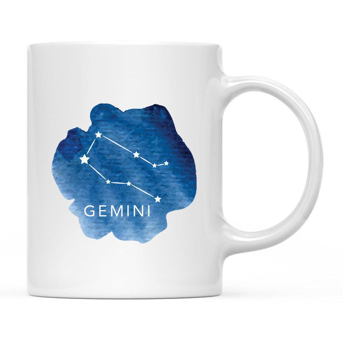 Zodiac Blue Watercolor Ceramic Coffee Mug-Set of 1-Andaz Press-Gemini-
