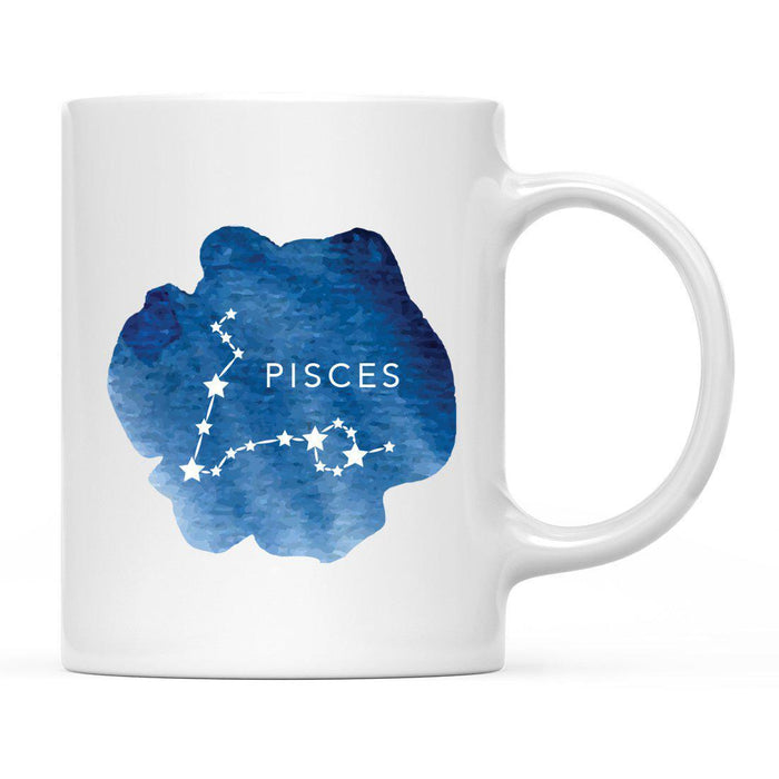 Zodiac Blue Watercolor Ceramic Coffee Mug-Set of 1-Andaz Press-Pisces-