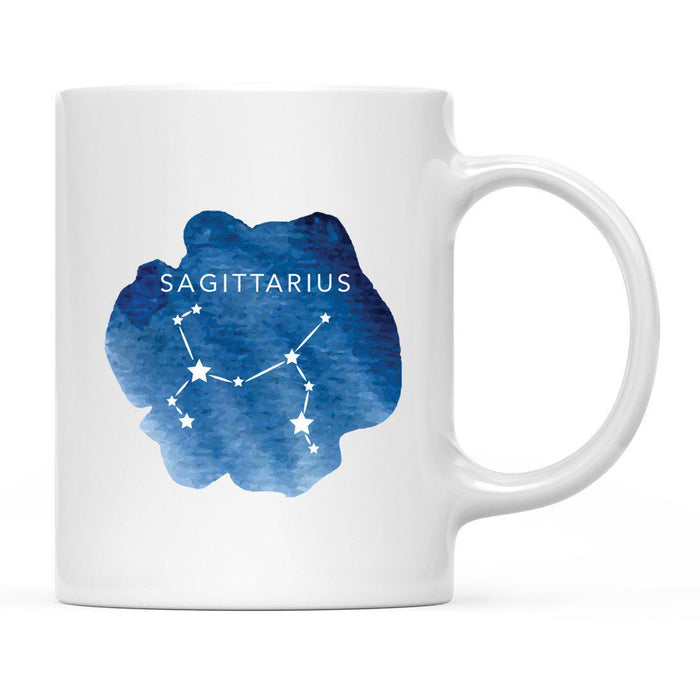 Zodiac Blue Watercolor Ceramic Coffee Mug-Set of 1-Andaz Press-Sagittarius-