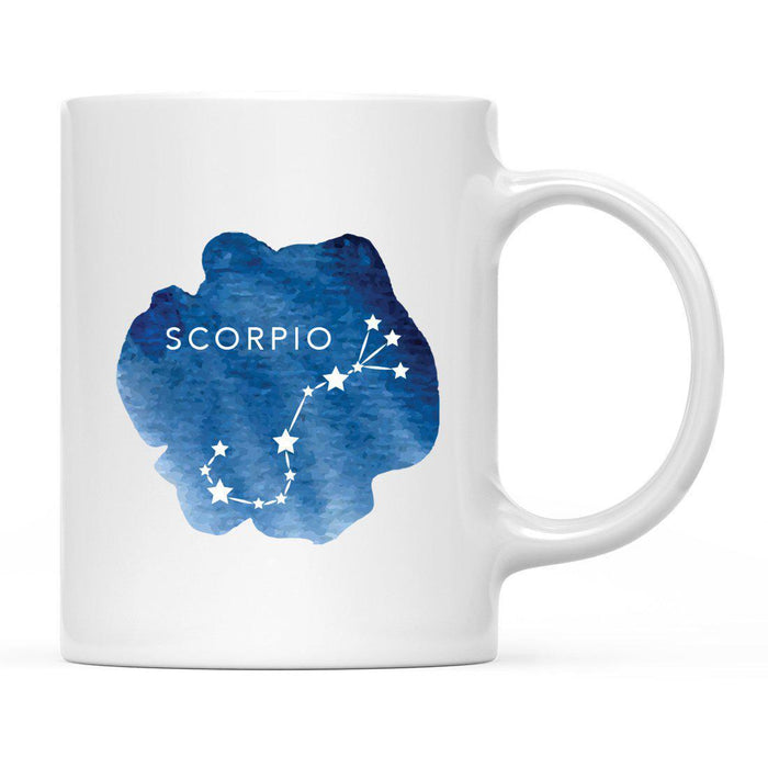 Zodiac Blue Watercolor Ceramic Coffee Mug-Set of 1-Andaz Press-Scorpio-