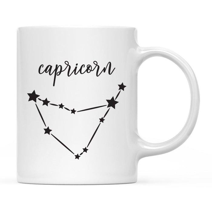 Zodiac Minimal Black Ceramic Coffee Mug-Set of 1-Andaz Press-Aries-