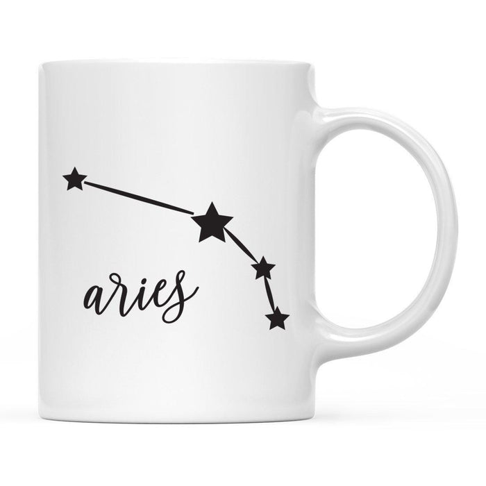 Zodiac Minimal Black Ceramic Coffee Mug-Set of 1-Andaz Press-Aries-