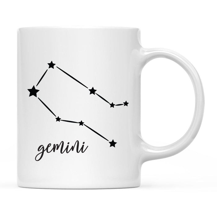 Zodiac Minimal Black Ceramic Coffee Mug-Set of 1-Andaz Press-Gemini-