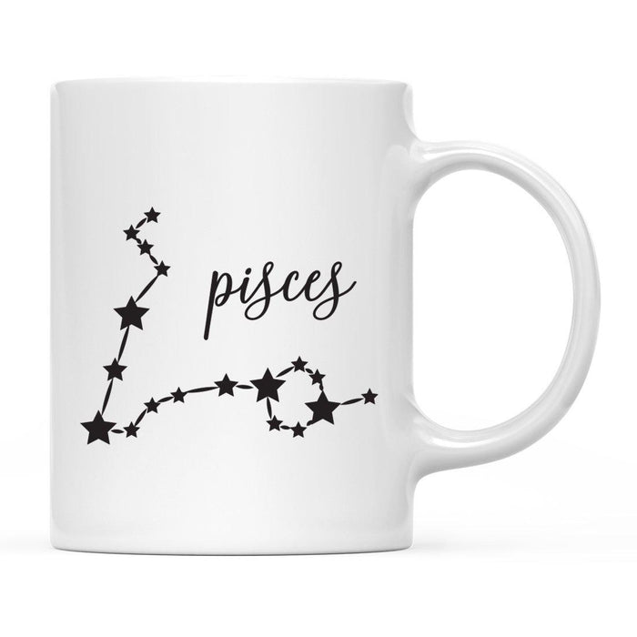 Zodiac Minimal Black Ceramic Coffee Mug-Set of 1-Andaz Press-Pisces-