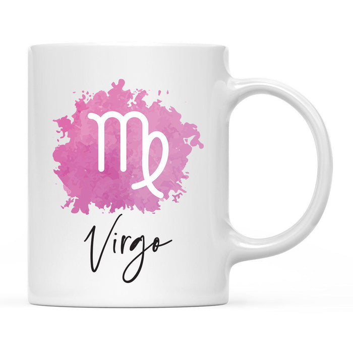 Zodiac Watercolor Pink Ceramic Coffee Mug-Set of 1-Andaz Press-Aries-