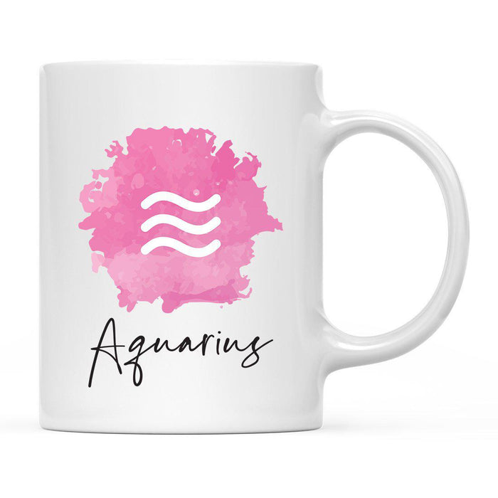 Zodiac Watercolor Pink Ceramic Coffee Mug-Set of 1-Andaz Press-Aquarius-